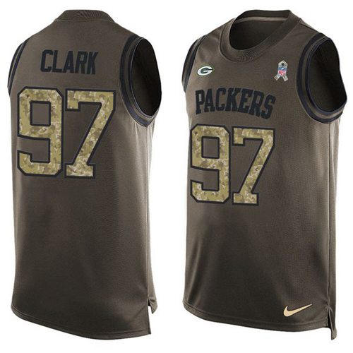Nike Packers #97 Kenny Clark Green Men's Stitched NFL Limited Salute To Service Tank Top Jersey - Click Image to Close